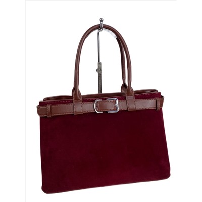 Женская сумка из искусственной замши, цвет бордовый