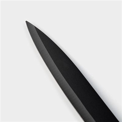 Нож кухонный с антиналипающим покрытием Доляна «Супер-блэк», лезвие 12 см, чёрный