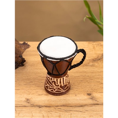 Сувенирный музыкальный инструмент барабан джембе «Светлый», 12×9×9 см, МИКС