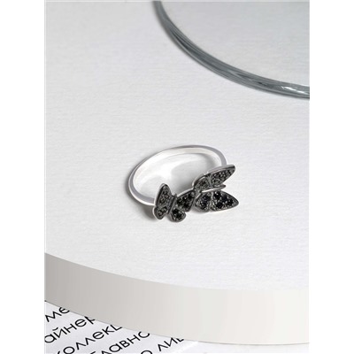 Кольцо из серебра с нат.шпинелью родированное 925 пробы к-7264чр416