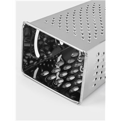 Тёрка четырёхгранная Доляна «Металлик», 9×7×19 см, хромированная