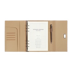Органайзер на кольцах А5, 100л, линия, к/зам, с ручкой, в подар. короб., Серый