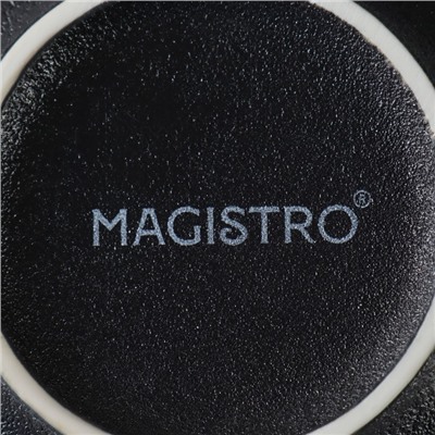 Салатники Magistro Lofty, 300 мл, d=12 см, набор 2 шт., фарфор, чёрные