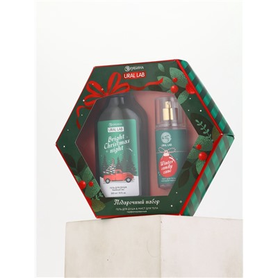 Подарочный набор Happy New Year: гель для душа и мист для тела, зелёный, URAL LAB