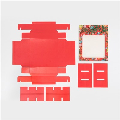 Коробка под 9 конфет с ячейками «Яркий Новый год» 14.5×14.5×3.5 см