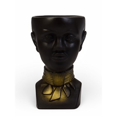 Декоративное кашпо для цветов «Негритянка», 1.3 л, 14×20×12 см, керамика, чёрное