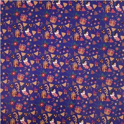 Бумага оберточная для сувенирной продукции в рулонах, с полноцветным декоративным рисунком, плотностью 80 г/м2 / 100х70