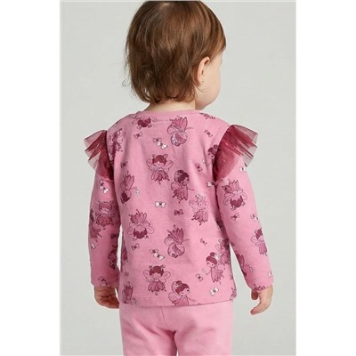 Джемпер детский трикотажный для девочек (футболка с длинными рукавами) PLAYTODAY, 1240043
