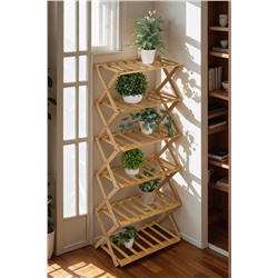 Подставка для цветов Greengo, 6 полок, 50×25×110 см, напольная, бамбук