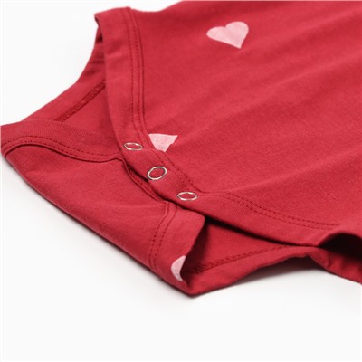 Боди детское с рюшами MINAKU, рост 62-68 см, красное