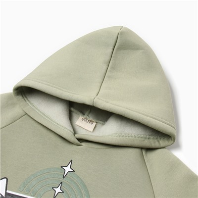 Толстовка (худи) детская MINAKU: CRUSH, оливковая, рост 104 см