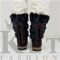 Женские унты, темно-коричневые, войлочная подошва