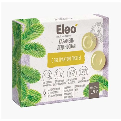 Карамель леденцовая Eleo с экстрактом пихты, 19 гр. (6 шт. блистер)