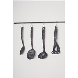 Ложка гарнирная Доляна «Мрамор», 30.5 см, цвет чёрный