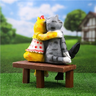 Садовая фигура из полистоуна «Коты на лавке», 40×18×40 см