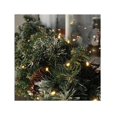 Гирлянда «Нить» 10 м, IP44, тёмная нить, 100 LED, свечение тёплое белое, 8 режимов, 220 В