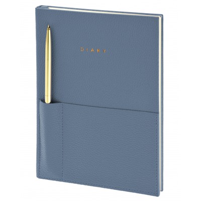 Ежедневник недатированный А5 160 стр. "ELEGANCE STYLISH COLLECTION" серо-голубой кожзам, карман + ручка, ляссе LXDRA5-ESC8 LOREX