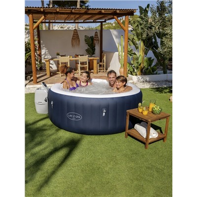 Спа – бассейн Miami EnergySense AirJet 4 Dark Blue, 180×66 см, фильтр-насос, тент, дозатор для химии, аэромассаж, круглый, 6001C Bestway