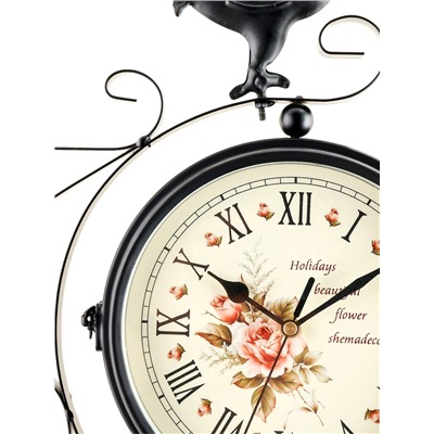 Часы настенные интерьерные «Флюгер», двусторонние, на подвесе, бесшумные, плавный ход, 48×32 см, циферблат d=19 см, 1хАА