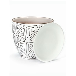 Горшок для цветов «Абстракция», 5 л, d=23 см, h=21 см, керамика, с поддоном, белый