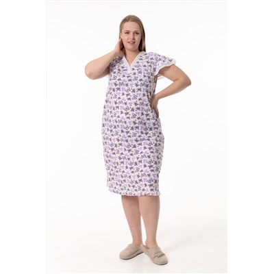 Сорочка хлопковая с кружевом и рукавом-крылышком М325419бс