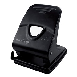 Дырокол "Attomex" (45 листов) металлический, с линейкой, в картонной коробке, черный