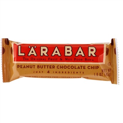 Larabar, The Original Fruit & Nut Food Bar, Peanut Butter Chocolate Chip, 16 Bars, 1.6 oz (45 g) Each