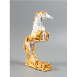 УЦЕНКА Фигура "Победоносный конь" 34х22х9 см, белый с золотом
