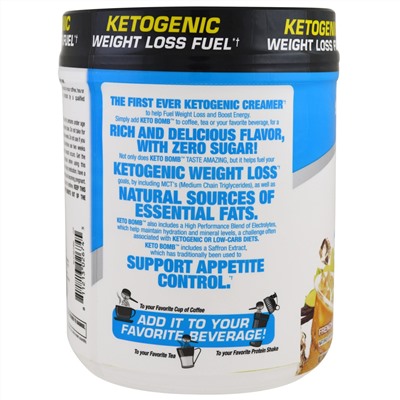 BPI Sports, Keto Bomb, кетогенные сливки для кофе и чая, латте с французской ванилью, 468 г (1 фунт 0,5 унции)