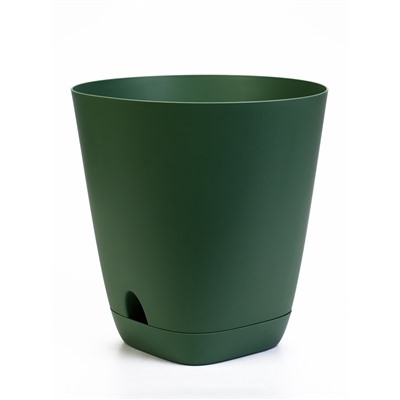 Горшок для цветов «Гранд», 15 л, d=29.5 см, h=31 см, пластиковый, с прикорневым поливом, зелёный