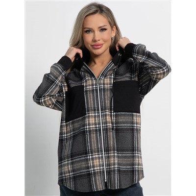 Рубашка Больше чем стиль НЬЮ (серо-бежевая) Б15125-50М