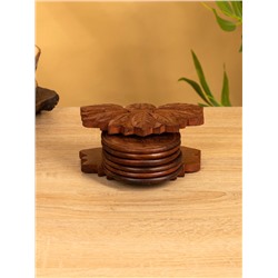 Подставка под горячее «Цветок», набор 6 шт., 14×10×6 см, дерево шишам