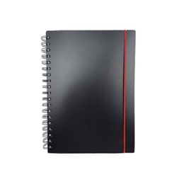 Тетрадь А4- 80л клетка на спирали пластиковая обложка "Favorite Black. No 4" на резинке, с разделителями ТПФВ480188 Эксмо