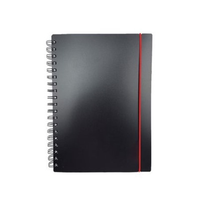 Тетрадь А4- 80л клетка на спирали пластиковая обложка "Favorite Black. No 4" на резинке, с разделителями ТПФВ480188 Эксмо