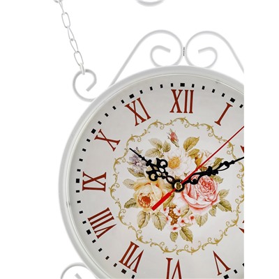 Часы настенные двусторонние, на подвесе WELCOME, d=23 см, 47×31 см, 2хАА, белые