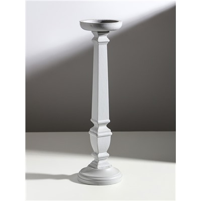 Деревянный подсвечник на 1 свечу «Пантеон», св. серый, 11.5×11.5×39.5 см