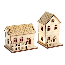 Световой декор настольный «Домики» 10 см, МИКС