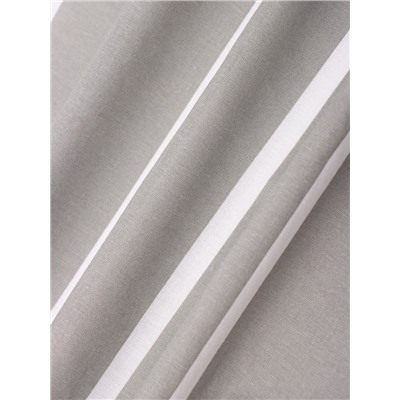 Простыня на резинке 2-спальная «Этель» Gray stripes, 180×200+25 см, поплин