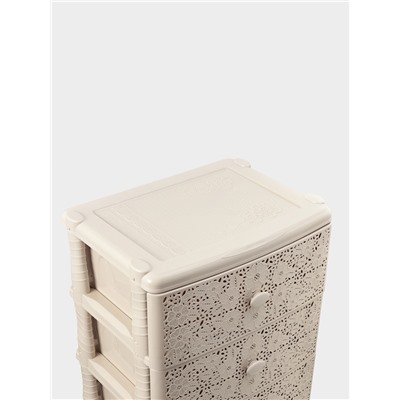 Комод широкий «Лаура», 4-х секционный, цвет слоновая кость