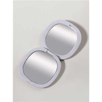 Зеркало складное «Флаконы», 7.5×7.5 см, с увеличением х2, нежно-розовое