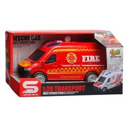 Машина "Пожарная служба" 1:20 (свет, звук) в коробке