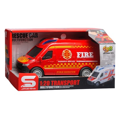 Машина "Пожарная служба" 1:20 (свет, звук) в коробке