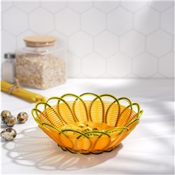 Корзинка для подачи Доляна «Ромашка», 22×8 см, цвет золотистый