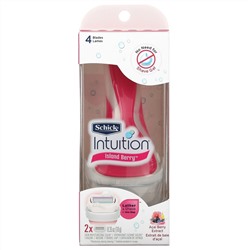 Schick, Intuition Razor, Island Berry, 4 Blades