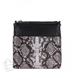 Сумка женская кожаная 9875-4-6 black gray Polina&Eiterou