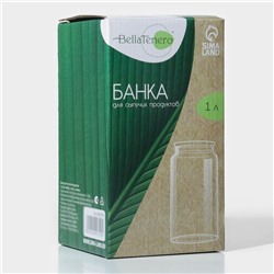 Банка стеклянная для хранения сыпучих продуктов BellaTenero «Эко», 1 л, 9.5×18 см, с бамбуковой крышкой