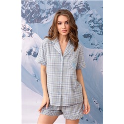 Пижама жен: куртка, шорты Mia Cara AW23WW322 La Thuille серая клетка