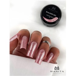 MANITA Гель моделирующий для ногтей с хлопьями юки / Builder Gel Moonlight №04, 15 мл 28227