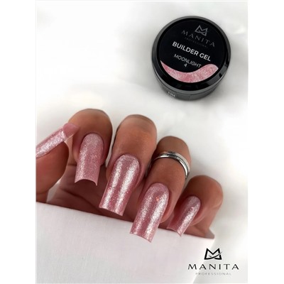 MANITA Гель моделирующий для ногтей с хлопьями юки / Builder Gel Moonlight №04, 15 мл 28227