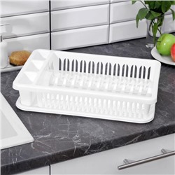 Сушилка для посуды IDEA, 42.5×27.5×9.5 см, пластик, белый